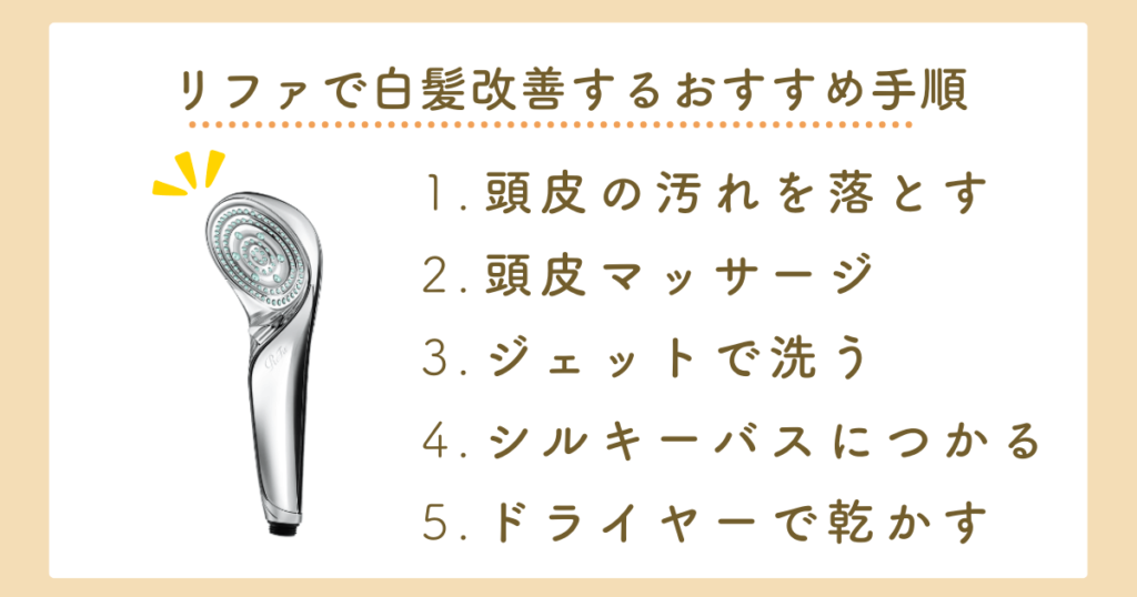 リファシャワーヘッド　白髪